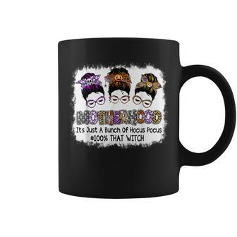 Halloween Motherhood Messy Bun Witch Bunch Of Hocus Pocus Coffee Mug - Seseable