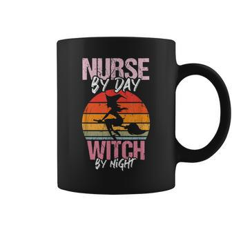 Halloween Nurse Costume Vintage Nurse By Day Witch By Night Coffee Mug - Seseable
