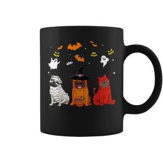 Halloween Pug Dogs Lovers Mummy Witch Demon Costumes Coffee Mug - Seseable