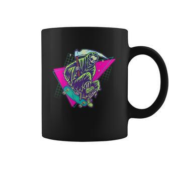 Halloween Retro 80S Skateboarding Grim Reaper Coffee Mug - Monsterry CA