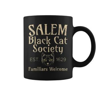 Halloween Salem Black Cat Society Familiars Welcome Coffee Mug - Seseable