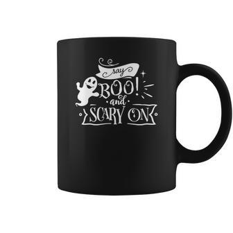 Halloween Say Boo And Scary On White Version Coffee Mug - Seseable