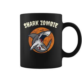 Halloween Shark Zombie Design Coffee Mug - Thegiftio UK