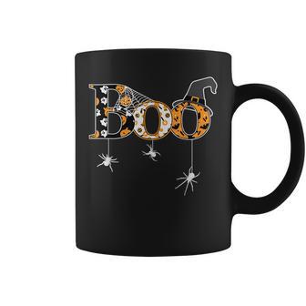 Halloween Spider Web Witch Hat Cute Boo Coffee Mug - Seseable