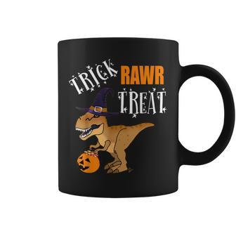 Halloween T Rex - Witch - Trick Or Treat - Trick Rawr Treat Coffee Mug - Seseable