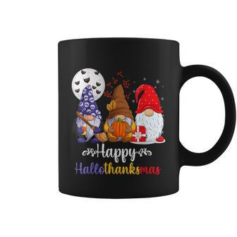 Halloween Thanksgiving Christmas Happy Hallothanksmas Gnomes  V7 Coffee Mug