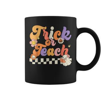 Halloween Trick Or Teach Retro Groovy Teacher Hippie Ghost V11 Coffee Mug - Thegiftio UK