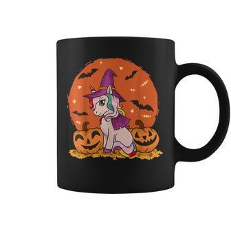 Halloween Witchy Unicorn Cute Witch Pumpkin For Girls Kids Coffee Mug - Seseable