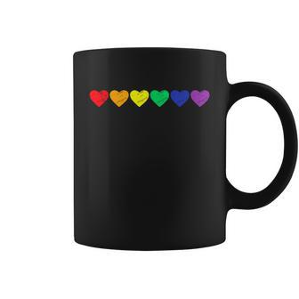 Hand Drawn Pride Hearts Gay Flag Lgbtq Lgbt Rainbow Heart Graphic Design Printed Casual Daily Basic Coffee Mug - Thegiftio UK