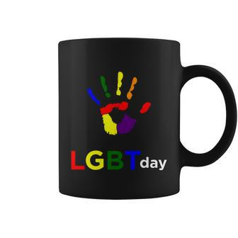 Hand Rainbow Colorful Lgbt Lesbian Pride Month Graphic Design Printed Casual Daily Basic Coffee Mug - Thegiftio UK