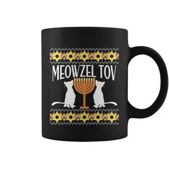 Hanukkah Meowzel Tov Ugly Sweater Coffee Mug - Monsterry DE