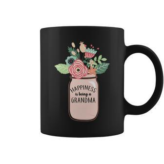 Happiness Is Being A Grandma Flower Coffee Mug - Monsterry