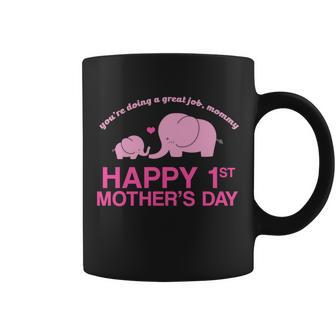 Happy 1St Mothers Day Cute Elephant T-Shirt Graphic Design Printed Casual Daily Basic Coffee Mug - Thegiftio UK