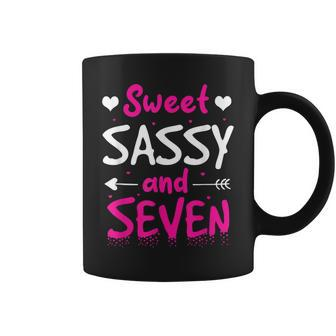 Happy 7Th Birthday Sweet Sassy And Seven Girls 7 Years Old V3 Coffee Mug - Seseable
