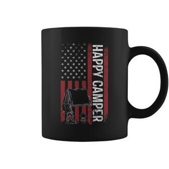 Happy Camper American Flag Camping Men Women V3 Coffee Mug - Seseable
