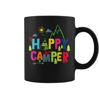 Happy Camper Camping Funny Gift Men Women Kids V3 Coffee Mug - Seseable