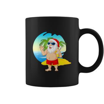 Happy Christmas In July 2022 Santa Hawaiian Beach Coffee Mug - Monsterry