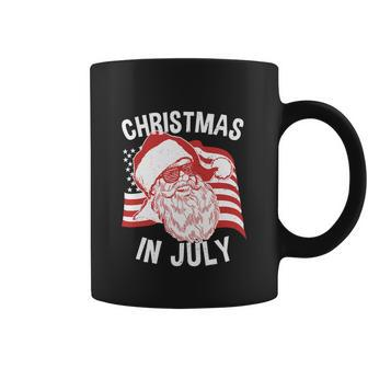 Happy Christmas In July Retro Hipster Santa 4Th Of July Coffee Mug - Monsterry DE