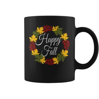 Happy Fall Leaves Cute Autumn Funny Halloween Holiday Women Coffee Mug - Seseable