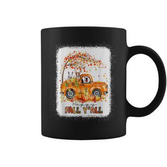 Happy Fall Yall Bull Terrier Riding Truck Pumpkin Autumn Coffee Mug - Thegiftio UK