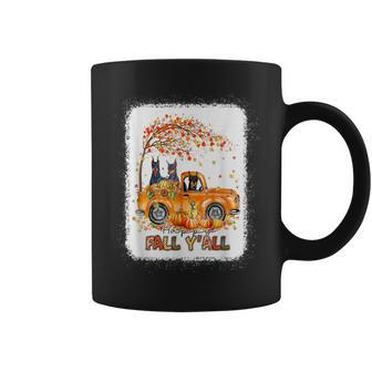 Happy Fall Yall Doberman Riding Truck Pumpkin Autumn Fall Coffee Mug - Thegiftio