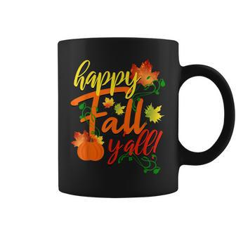 Happy Fall Yall Fall Harvest Pumpkin Fall Leaves Coffee Mug - Thegiftio UK