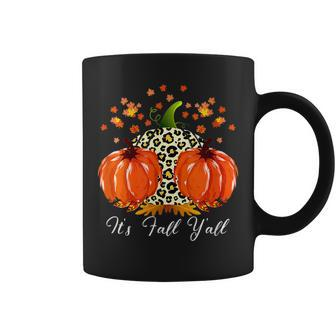 Happy Fall Yall Its Fall Yall Leopard Print Pumpkin Autumn  Coffee Mug