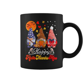 Happy Hallothanksmas Gnomes Halloween Thanksgiving Christmas V6 Coffee Mug - Thegiftio UK