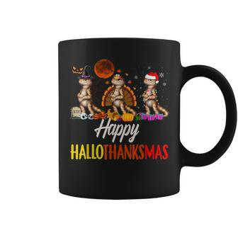 Happy Hallothanksmas Santa Witch Bearded Dragon Halloween Coffee Mug - Seseable