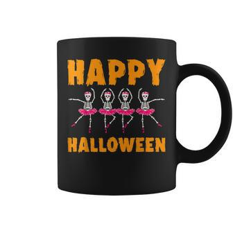 Happy Halloween Lazy Costume Dancing Skeleton Ballerina Coffee Mug - Seseable