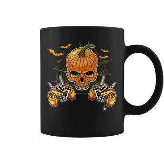 Happy Halloween Pumpkin With Controller Kids Boy Gamer V4 Coffee Mug - Thegiftio UK
