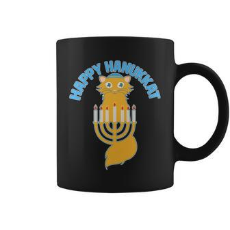 Happy Hanukkat Hanukkah Jewish Cat Coffee Mug - Monsterry DE
