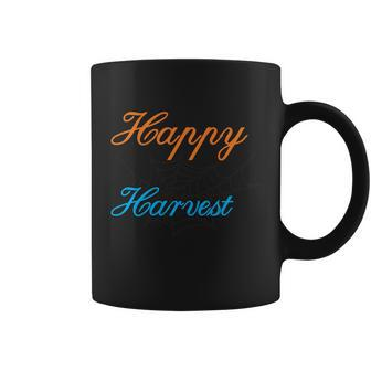 Happy Harvest Spider Web Halloween Quote Graphic Design Printed Casual Daily Basic Coffee Mug - Thegiftio UK
