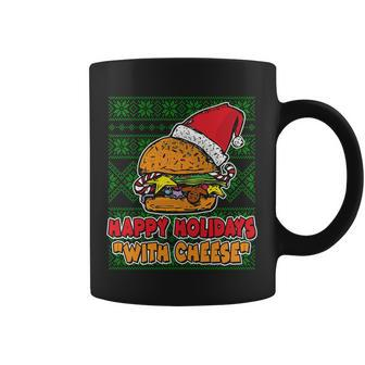 Happy Holidays With Cheese Ugly Christmas Sweater T-Shirt Graphic Design Printed Casual Daily Basic Coffee Mug - Thegiftio UK