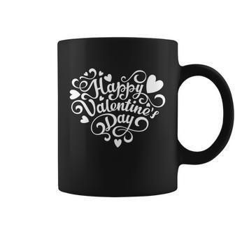 Happy Valentines Day Shaped Heart Coffee Mug - Monsterry
