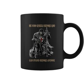He Who Kneels Before God Can Stand Before Anyone Coffee Mug - Monsterry