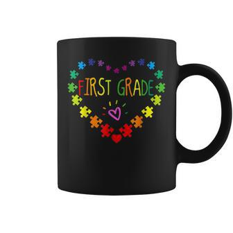 Heart 100Th Day Of 1St Grade Teacher Autism Awareness Lover Coffee Mug - Thegiftio UK