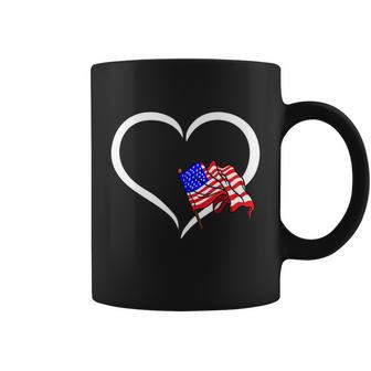 Heart American Flag 4Th Of July Patriotic Usa Veteran Cute Gift Graphic Design Printed Casual Daily Basic Coffee Mug