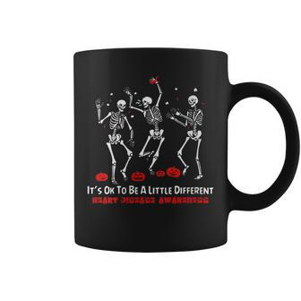 Heart Disease Awareness Dancing Skeleton Happy Halloween Coffee Mug - Seseable