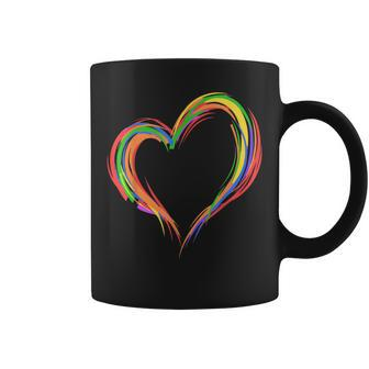Heart Rainbow Flag Lgbt Gay Les Pride Support Lgbtq Parade Coffee Mug - Thegiftio UK