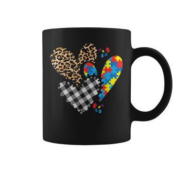 Hearts Leopard Plaid Buffalo Heart Puzzle Piece Autism Child Coffee Mug - Thegiftio UK