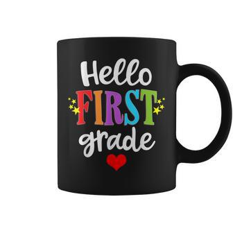 Hello 1St Grade Colorful First Grade Teacher Kids Gift Coffee Mug - Seseable