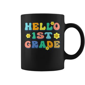 Hello 1St Grade Teacher Groovy Vintage Back To School Funny Coffee Mug - Thegiftio UK