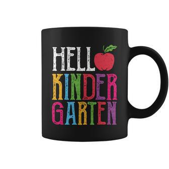 Hello Kindergarten Red Apple Back To School Coffee Mug - Monsterry