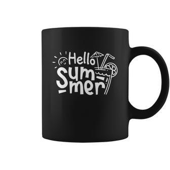 Hello Summer Sun & Cocktail Coffee Mug - Monsterry