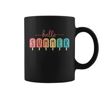 Hello Summer Vacation Ice Cream Popsicle Ice Lolly Coffee Mug - Monsterry