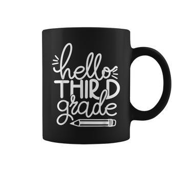 Hello Third 3Rd Grade Pencil Back To School Teacher Kid Coffee Mug - Seseable