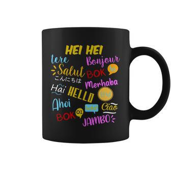 Hello Word In Different Languages Travel And Teacher Coffee Mug - Monsterry