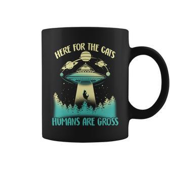 Here For The Cats Humans Are Gross Coffee Mug - Monsterry DE
