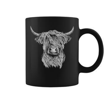 Highland Cow Hand Drawn Illustration Coffee Mug - Thegiftio UK